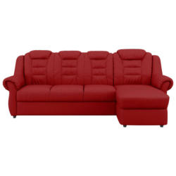 Ecksofa in Lederlook Rot