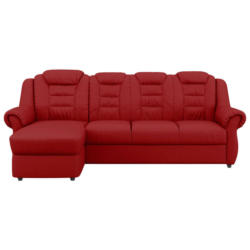 Ecksofa in Lederlook Rot