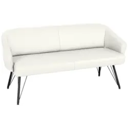 Sitzbank in Leder Wei&szlig;