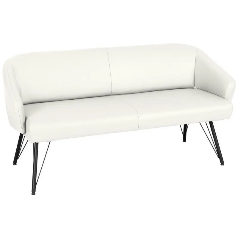 Sitzbank in Leder Wei&szlig;