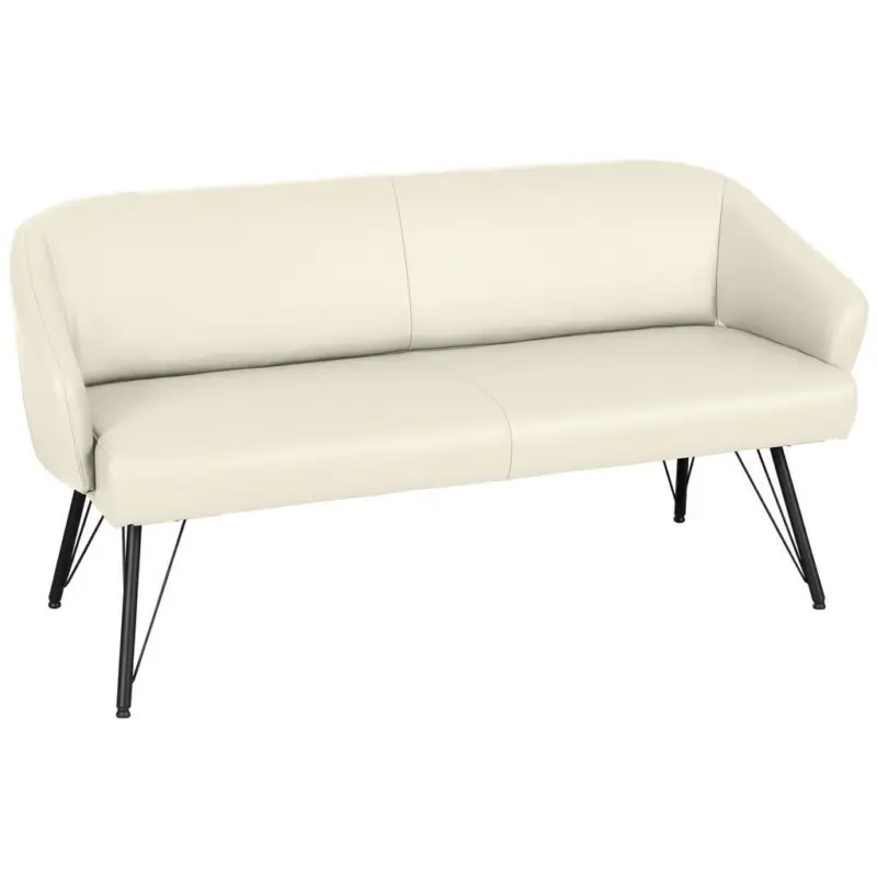 Sitzbank in Leder Creme