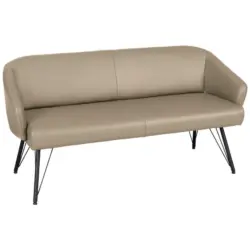 Sitzbank in Leder Hellbraun