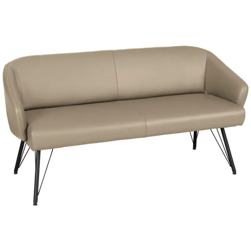 Sitzbank in Leder Hellbraun