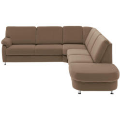 Ecksofa in Flachgewebe Braun