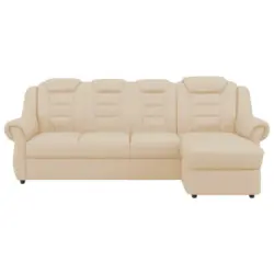 Ecksofa in Lederlook Beige