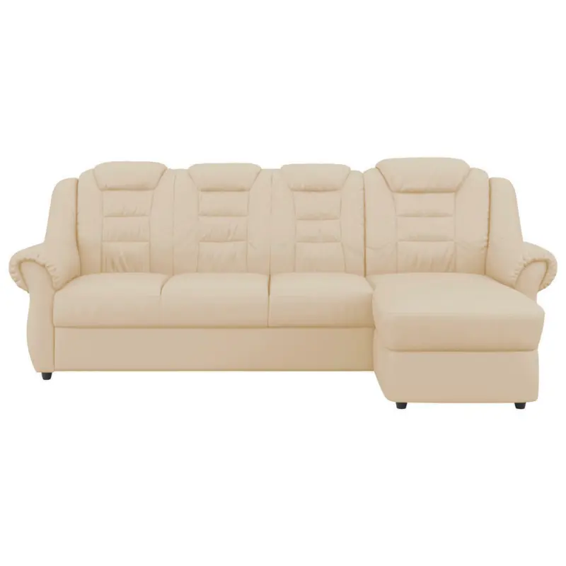 Ecksofa in Lederlook Beige