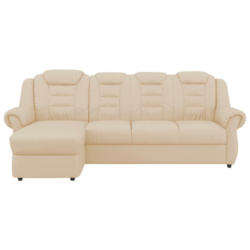 Ecksofa in Lederlook Beige