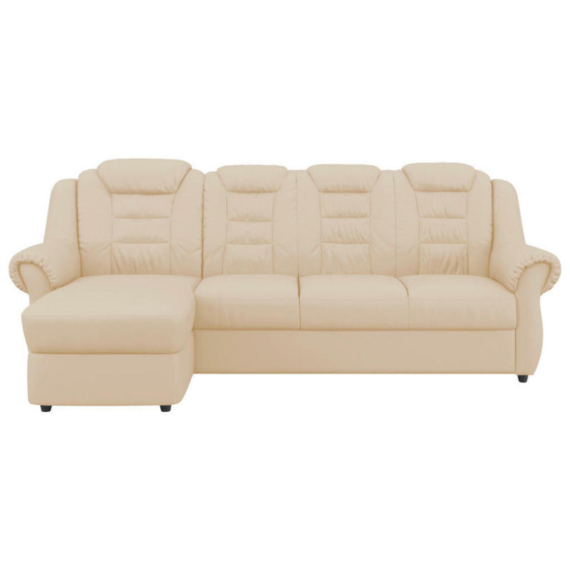 Ecksofa in Lederlook Beige