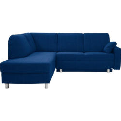 Ecksofa in Chenille Dunkelblau