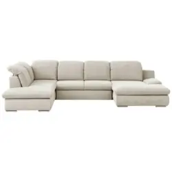 Wohnlandschaft in Chenille Creme