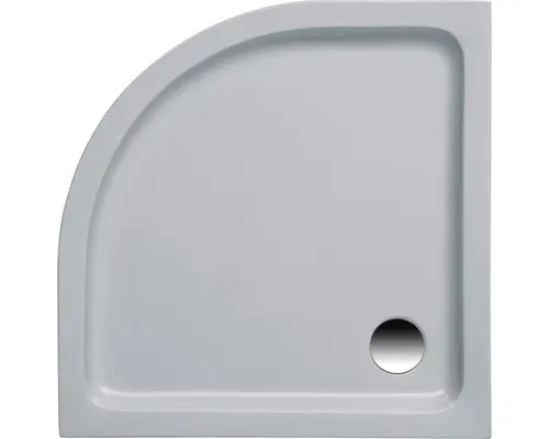 Flache Viertelkreis-Duschwanne Ottofond Monza 80x80x6 cm manhattan