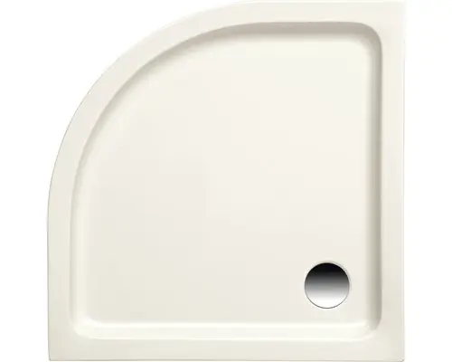 Flache Viertelkreis-Duschwanne Ottofond Monza 90x90x6 cm pergamon