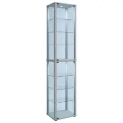 Vitrine in Silberfarben