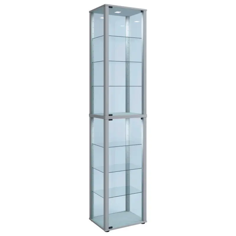 Vitrine in Silberfarben