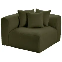 Sofaelement in Flachgewebe, Teddystoff Olivgr&uuml;n