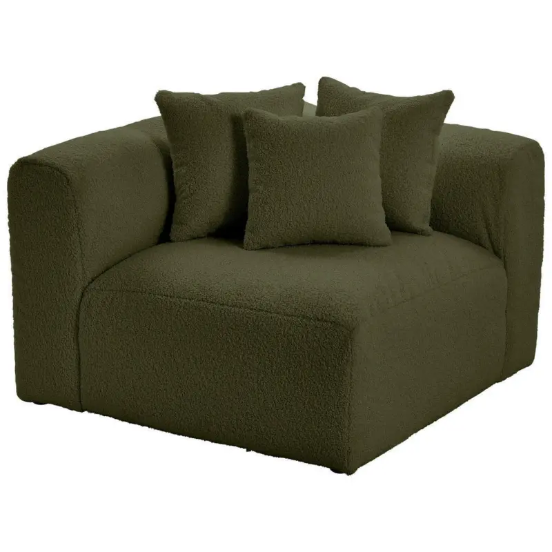 Sofaelement in Flachgewebe, Teddystoff Olivgr&uuml;n