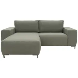 Ecksofa in Webstoff Graubraun
