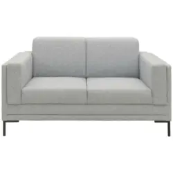 Zweisitzer-Sofa in Webstoff Silberfarben