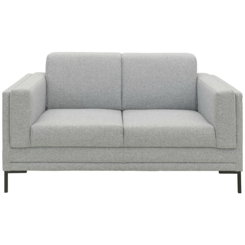 Zweisitzer-Sofa in Webstoff Silberfarben