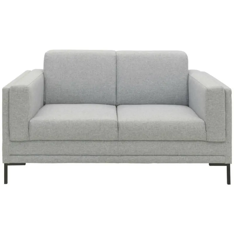 Zweisitzer-Sofa in Webstoff Silberfarben