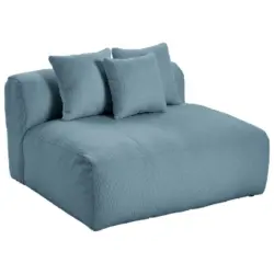 Sofaelement in Flachgewebe, Teddystoff Blau