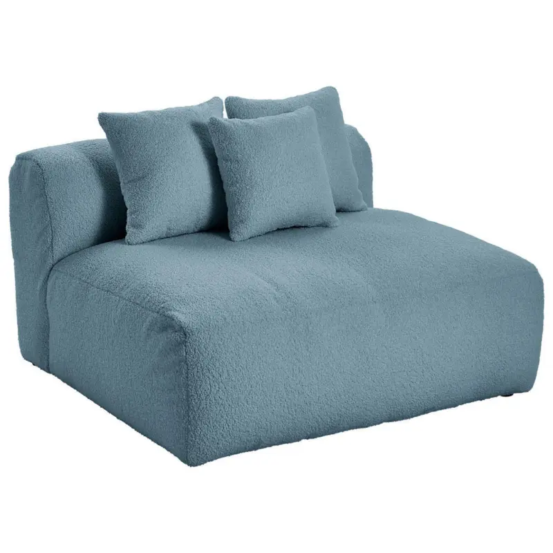 Sofaelement in Flachgewebe, Teddystoff Blau