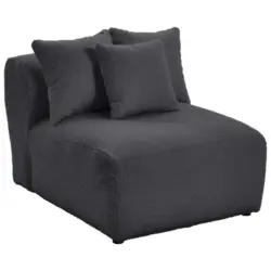 Sofaelement in Flachgewebe, Teddystoff Dunkelgrau