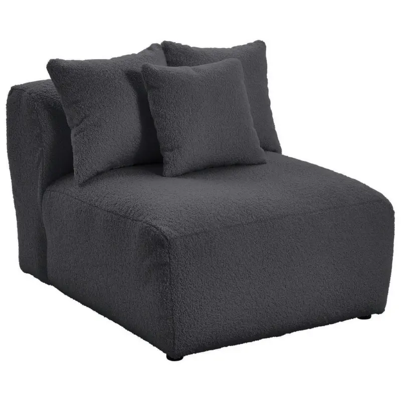 Sofaelement in Flachgewebe, Teddystoff Dunkelgrau