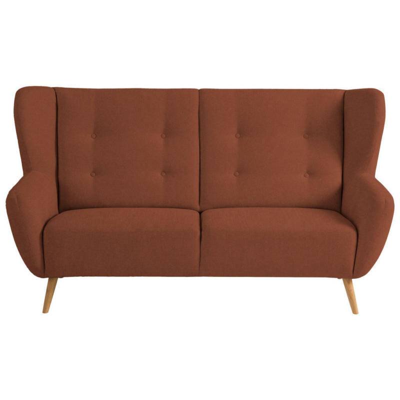 Dreisitzer-Sofa in Mikrovelours Rostfarben