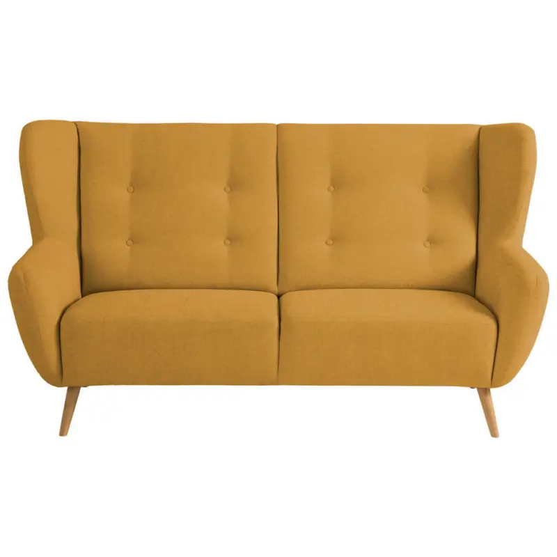 Dreisitzer-Sofa in Mikrovelours Dunkelgelb