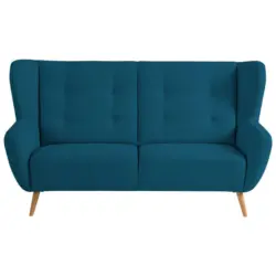 Dreisitzer-Sofa in Mikrovelours Dunkelblau