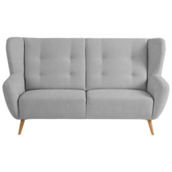 Dreisitzer-Sofa in Mikrovelours Silberfarben