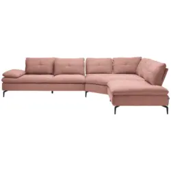 Ecksofa in Flachgewebe Altrosa