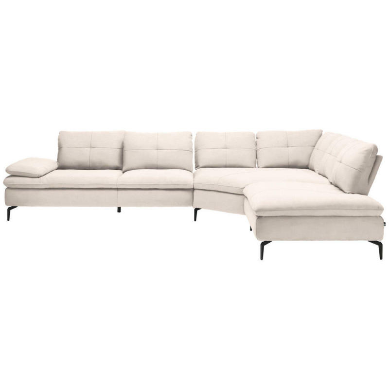 Ecksofa in Flachgewebe Creme