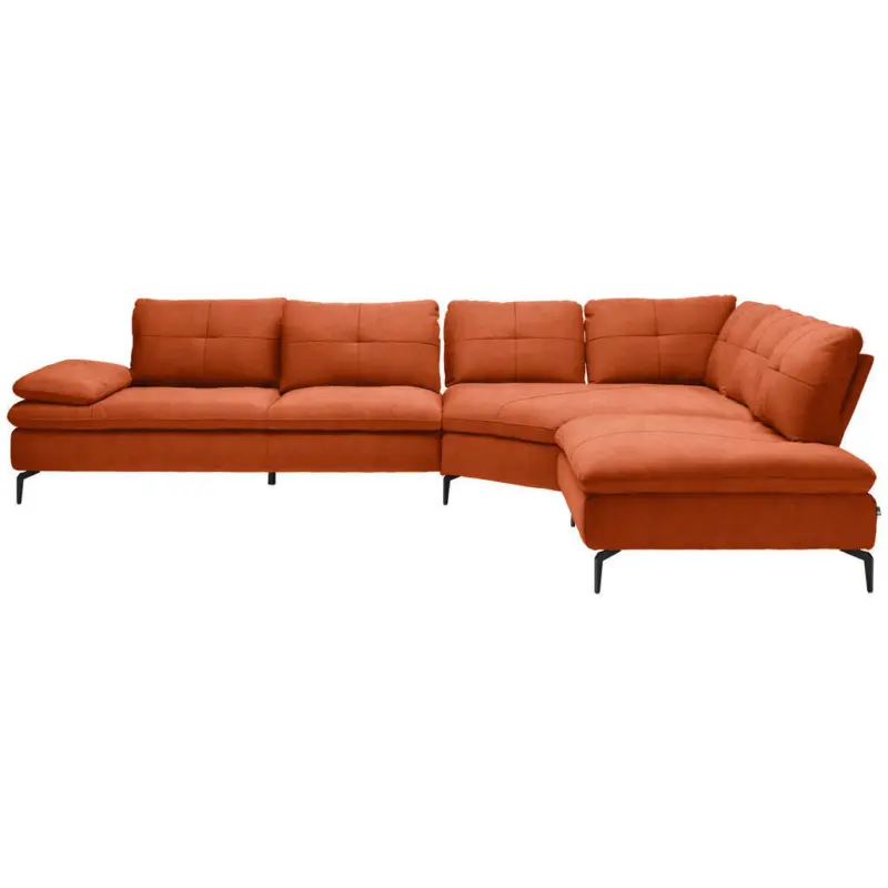 Ecksofa in Flachgewebe Terracotta