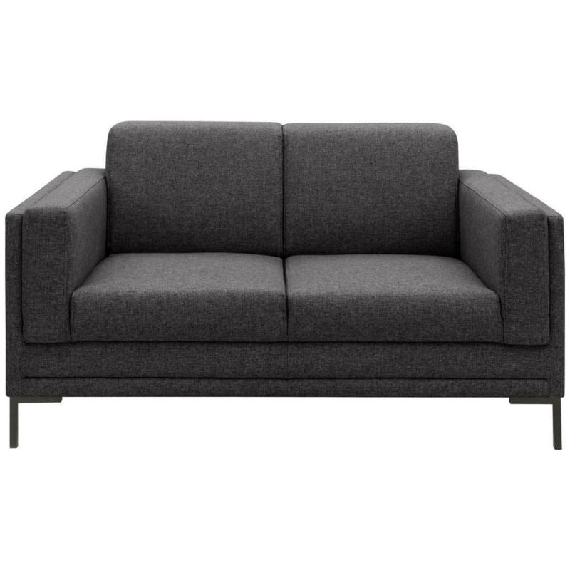 Zweisitzer-Sofa in Webstoff Anthrazit