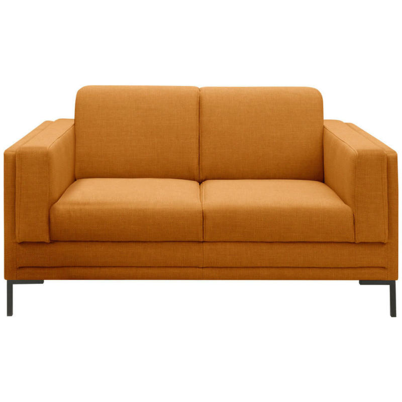 Zweisitzer-Sofa in Webstoff Orange