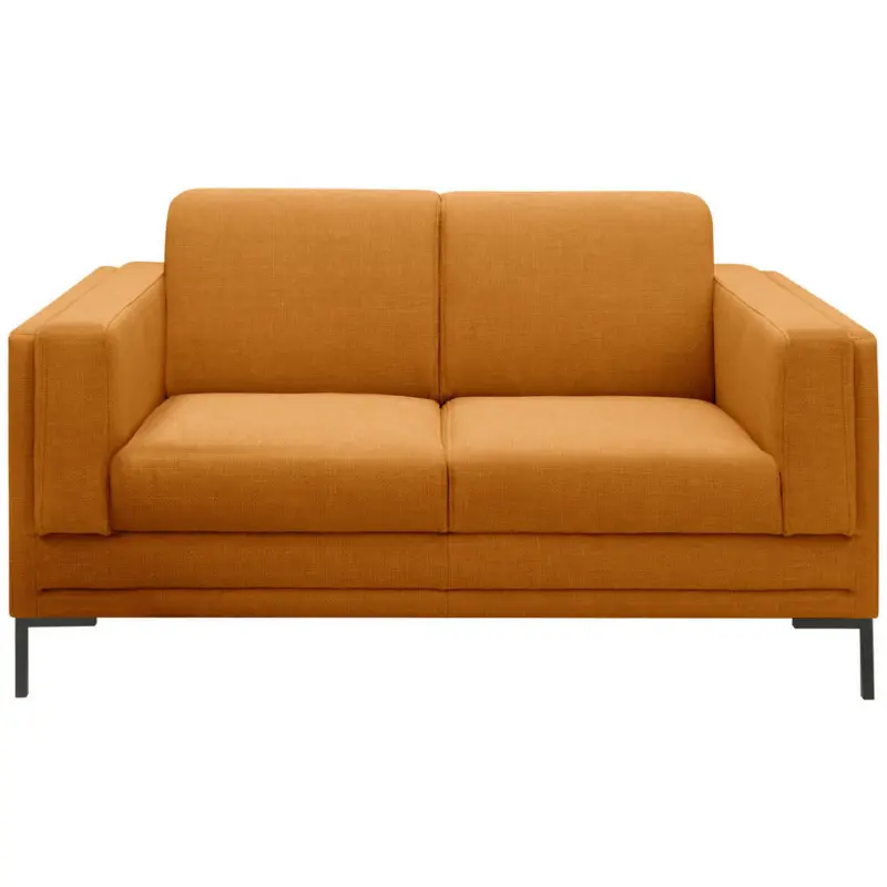 Zweisitzer-Sofa in Webstoff Orange
