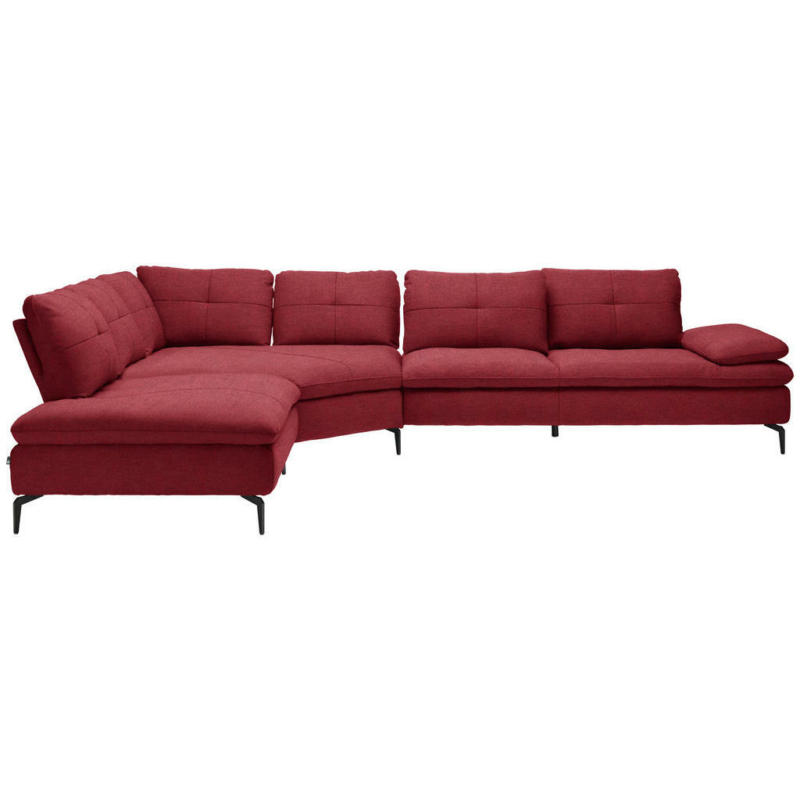 Ecksofa in Flachgewebe Bordeaux