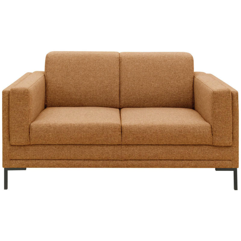 Zweisitzer-Sofa in Webstoff Messingfarben