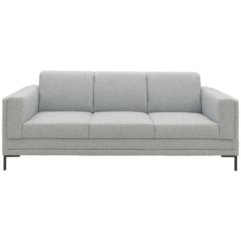 Dreisitzer-Sofa in Webstoff Silberfarben