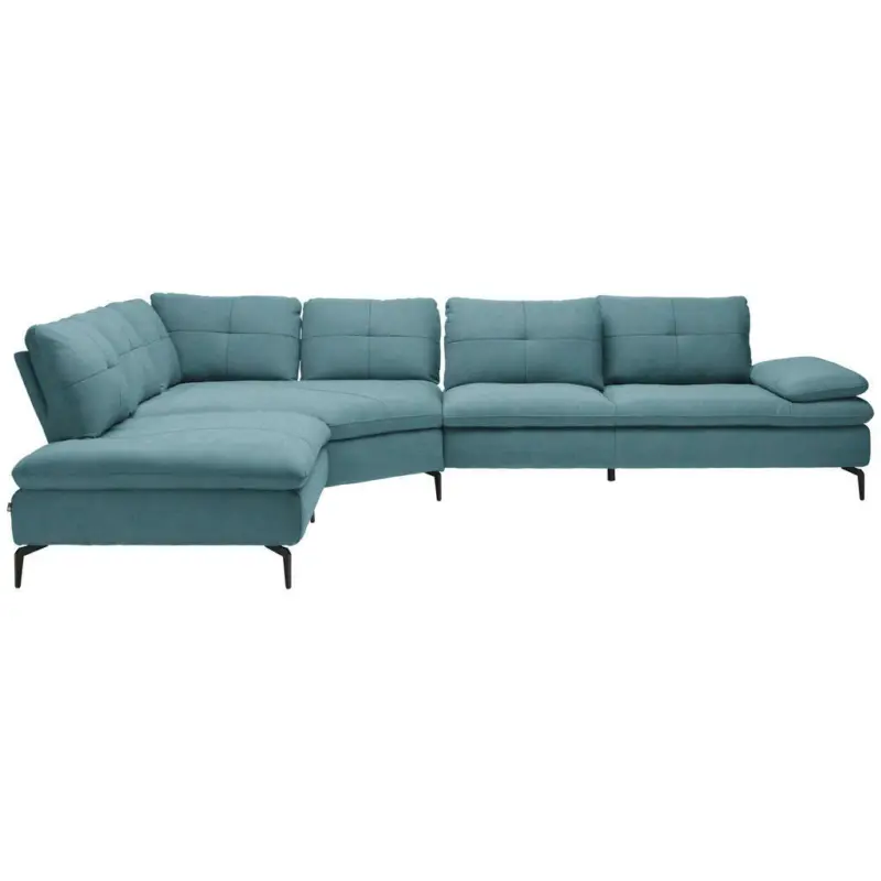 Ecksofa in Flachgewebe Hellblau