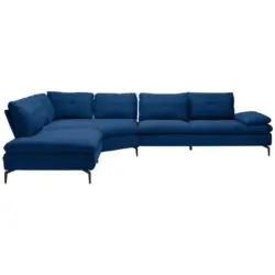 Ecksofa in Flachgewebe Blau
