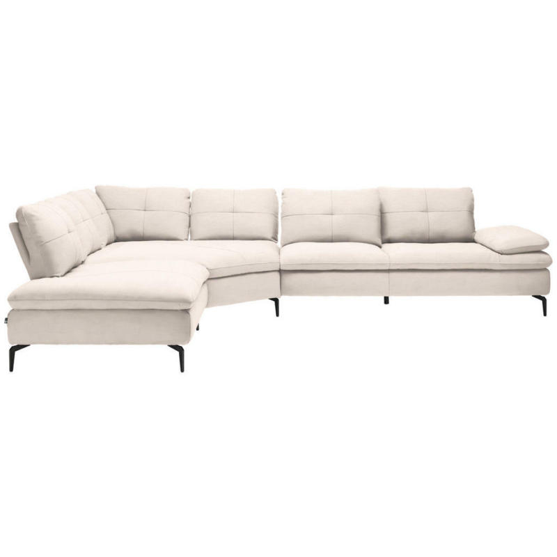 Ecksofa in Flachgewebe Creme