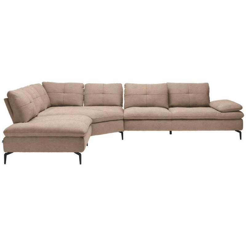 Ecksofa in Flachgewebe Taupe