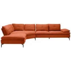 Ecksofa in Flachgewebe Terracotta