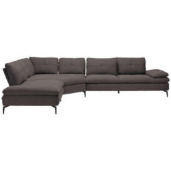 Ecksofa in Flachgewebe Graphitfarben