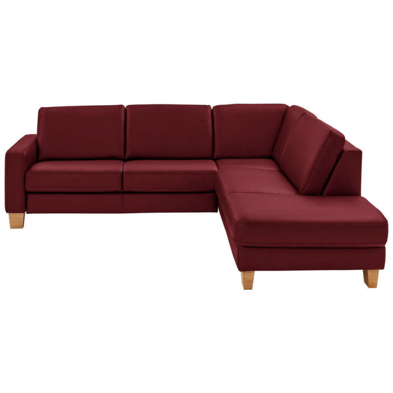 Ecksofa in Echtleder Rot