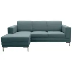 Ecksofa in Webstoff Petrol