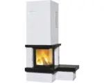 Hornbach Kaminbausatz Hark Nebraska Marmor naturweiß/schwarz 8 kW mit Sitzbank rechts